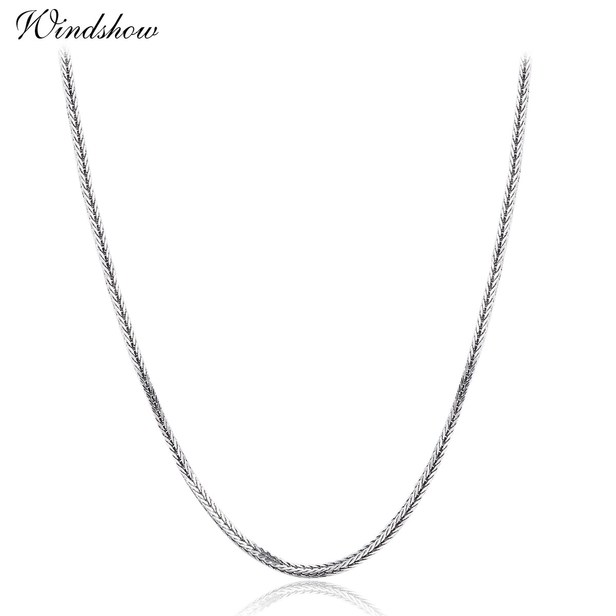 925 Sterling Silver Fox Tails Chopin Chain Necklace..